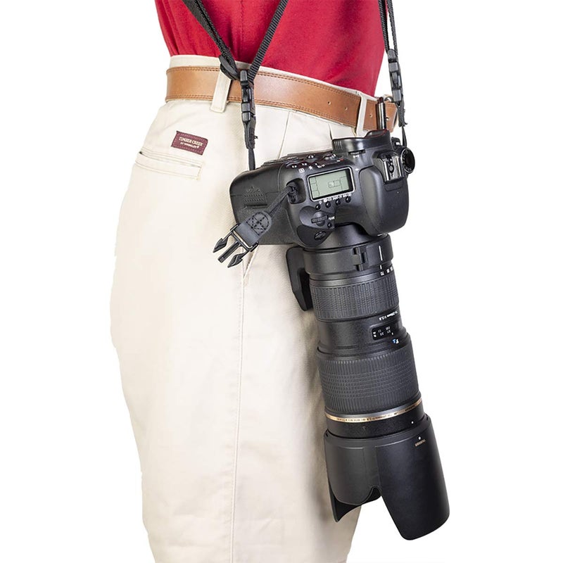 OP/TECH USA Dual Harness - Uni Loop Regular â€“ Interchangeable Camera Shoulder Strap Harness with Quick Disconnects and Control-Stretch Backing, Made in USA, Black - Image 3
